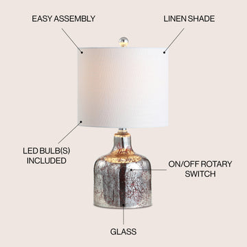 Gemma 19" Glass Bell LED Table Lamp